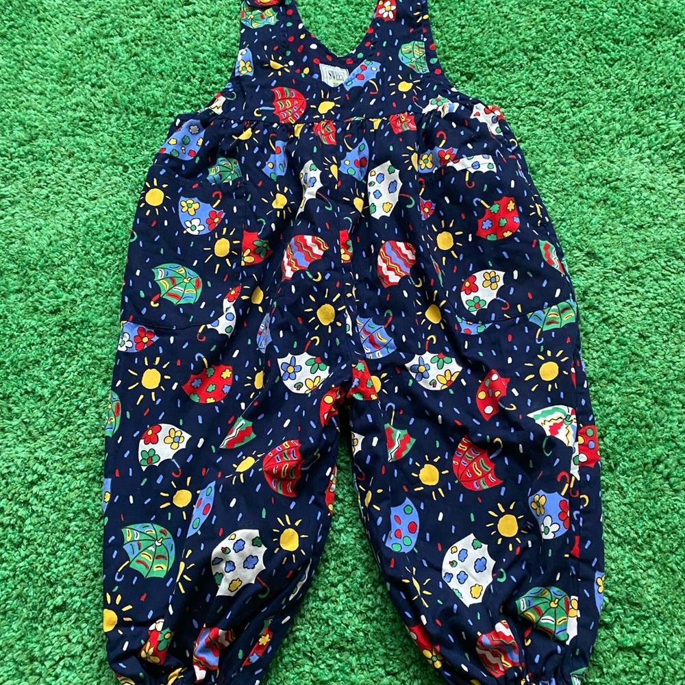 Sweet Pea Multicolor Patterned overalls, Reversible too!